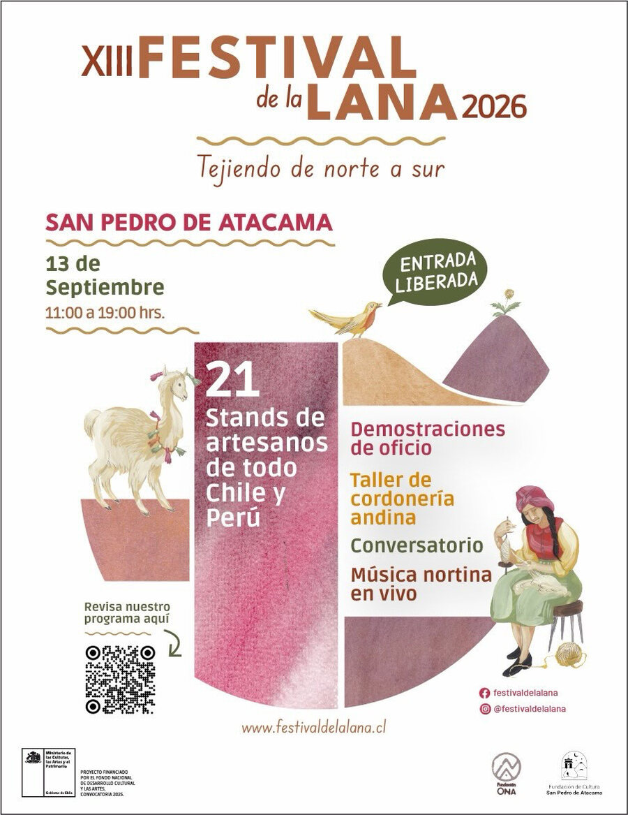 Afiche del Festival de la Lana en San Pedro de Atacama, 13 de septiembre