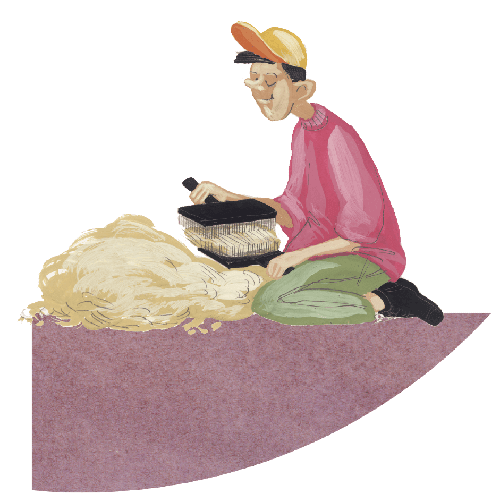 Artesano cardando lana